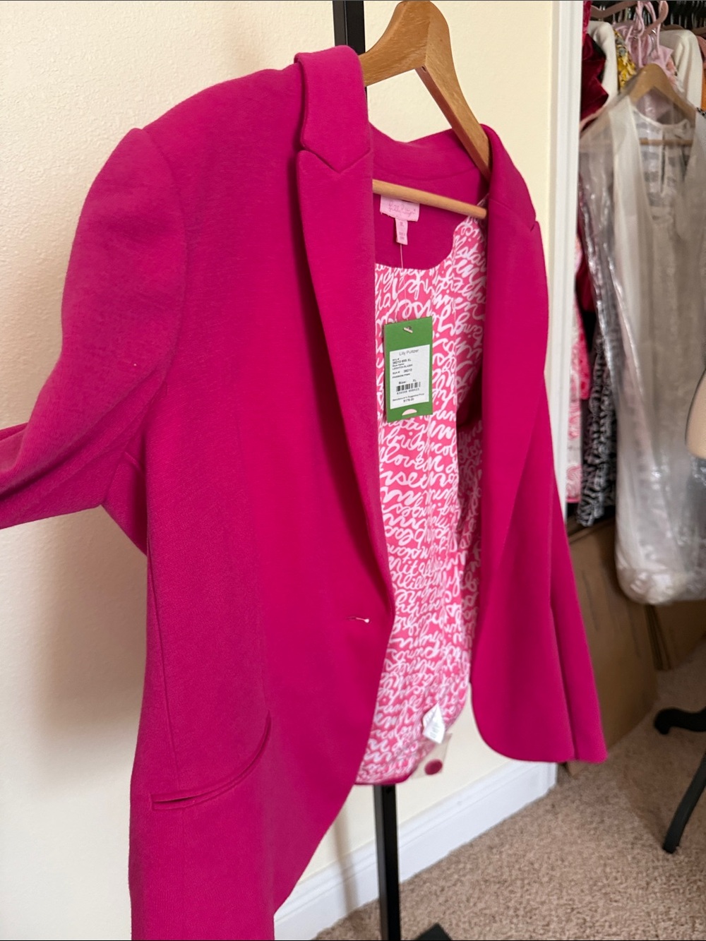 Lilly Pulitzer 🌸Women's Hot Pink Ponte Blazer Jacket - Picture 10 of 11